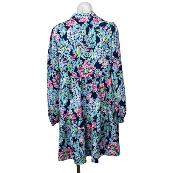 Lilly Pulitzer Multicolor Tropical Floral Long Sleeve Mini Swing Shift Dress S - Picture 2 of 4
